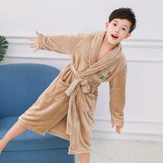 Children's Nightgown Boy's Bathrobe Flannel Thickened Coral Fleece Pajamas Home Service