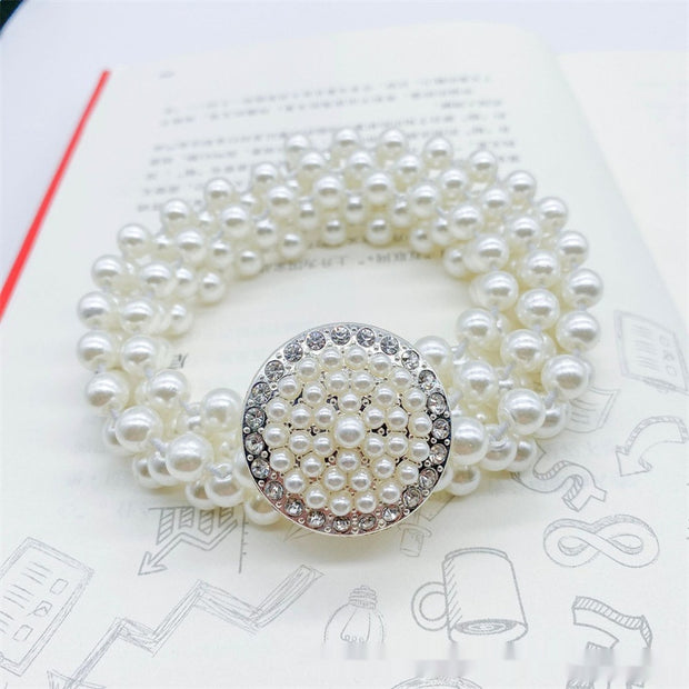 Women's White Pearl Waist Chain Decoration