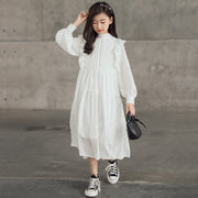 Soft Fashion Versatile Girl's White Dress