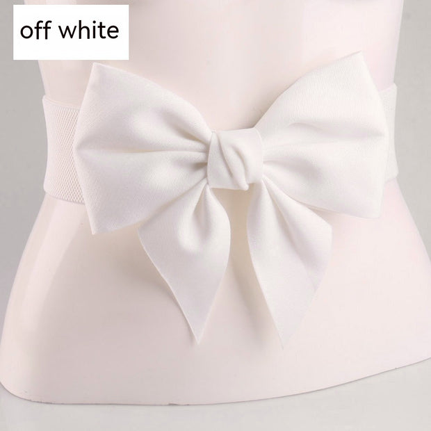 Women's Dress Bow Stretch Wide Belt