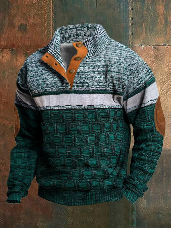 Spring And Autumn Zipper Digital Printing Men's Sweater