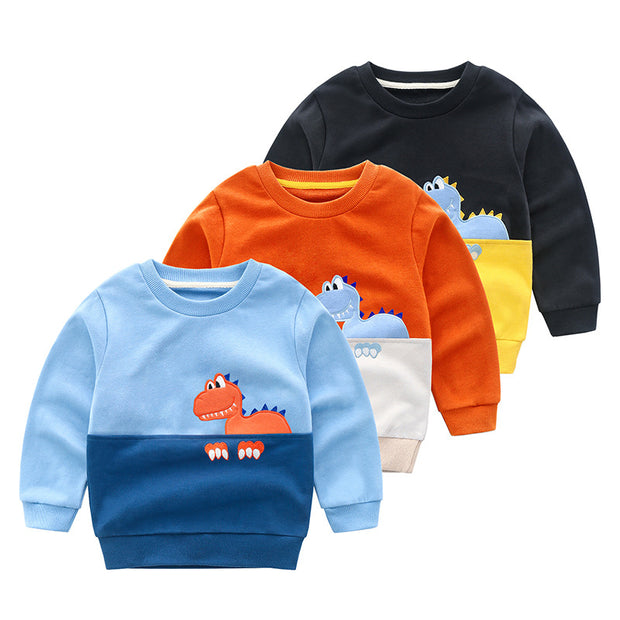 Children's Cartoon Pullover Long-sleeved Cotton Top