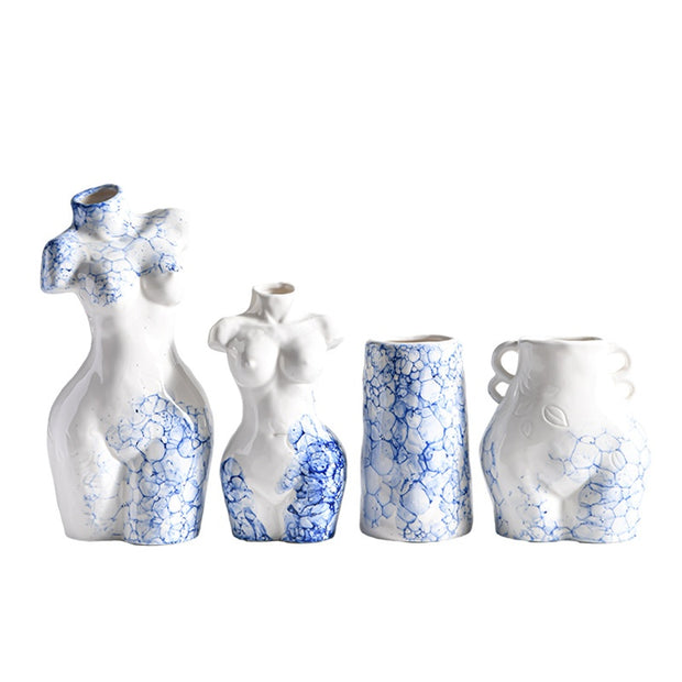 Ceramic Vase Decoration Art Body Small Blue And White Texture Homestay