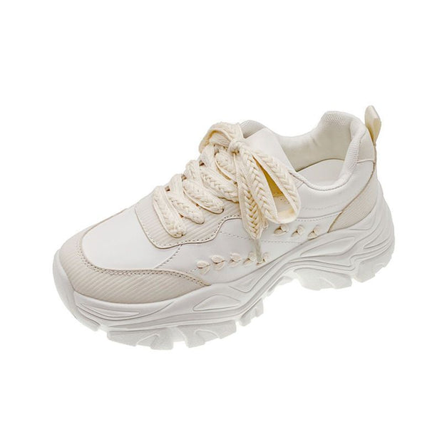 Women's Spring And Autumn Breathable Thick Bottom Hong Kong Style Comfortable Casual Sports Shoes