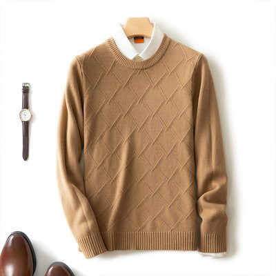 Men's Thick Loose Pullover Round Neck Cashmere Sweater