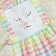 Girl's Colorful Checkered Suspender Dress