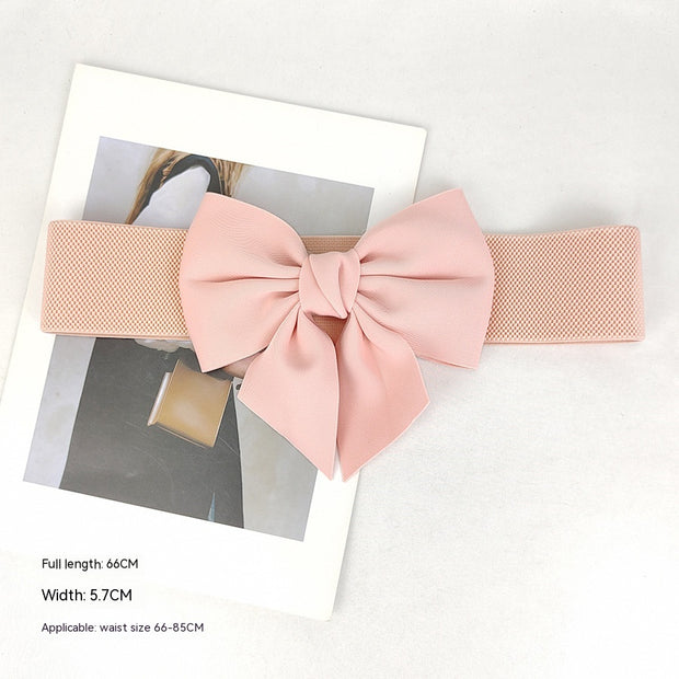 Women's Dress Bow Stretch Wide Belt