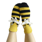 Autumn And Winter Warm Little Bee Cartoon Knitted Woolen Yarn Socks