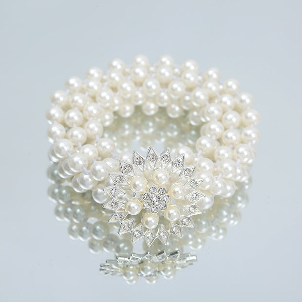 Women's White Pearl Waist Chain Decoration