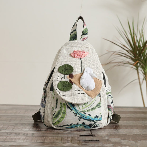 Fabric Backpack Multi-compartment Versatile Casual