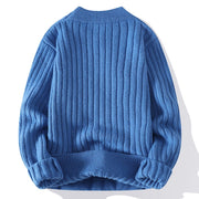 Men's Fashion Casual Solid Color Twisted Sweater