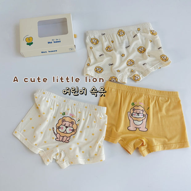 Three-piece Set Children's Underwear Modal Printing Baby Kindergarten Boxer Shorts