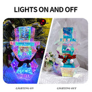 Christmas Decor Colorful LED Glow Santa Claus Snowman Night Light Xmas Gift Prismatic LED Lights Tabletop Ornament Bedroom Decor