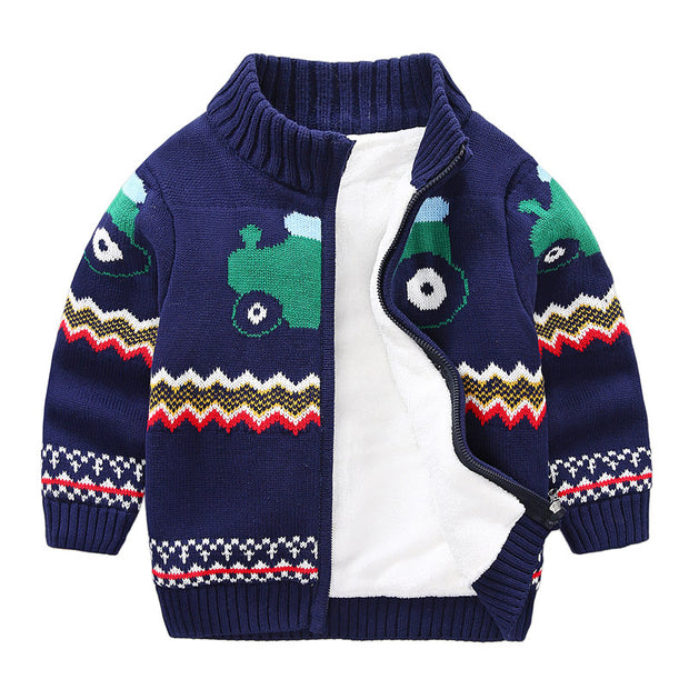 Children's Plush Sweater Thick Knit Cardigan