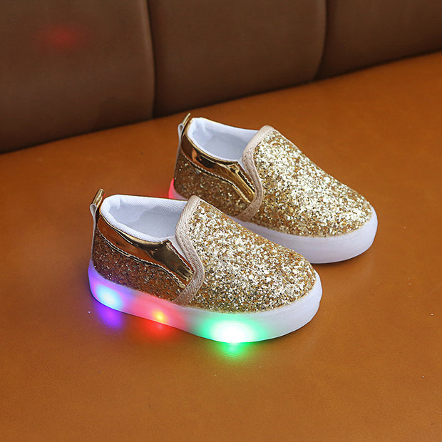 Kids Led Sneakers Lighted Baby Toddler Sneakers Sequin Girl Light Shoes