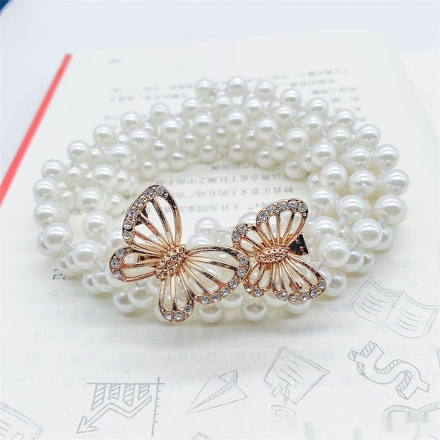 Women's White Pearl Waist Chain Decoration