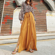 Split Travel High Waisted Wide Leg Pants