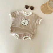 Baby Cute Bear Casual Short Sleeve Rompers