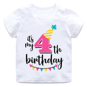 Children's Birthday Number Print Short Sleeve