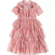 Children's Pure Color Simple Cake Dress