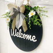 Welcome Wooden Board Door Wall Pendant Garland Door Hanging Wreath Garland