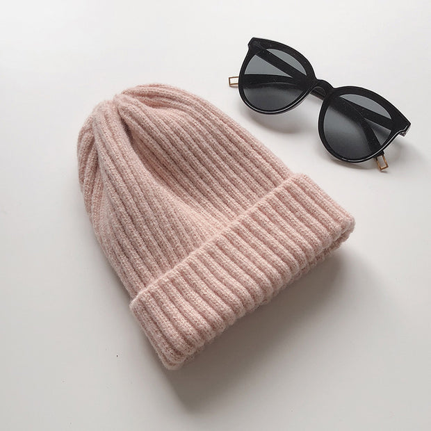 New Style Candy Color Light Board Wool Cap Thickened To Keep Warm