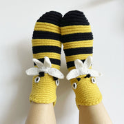 Autumn And Winter Warm Little Bee Cartoon Knitted Woolen Yarn Socks