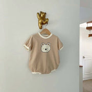 Baby Cute Bear Casual Short Sleeve Rompers