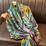 Women's Vintage Printed Silk Scarf