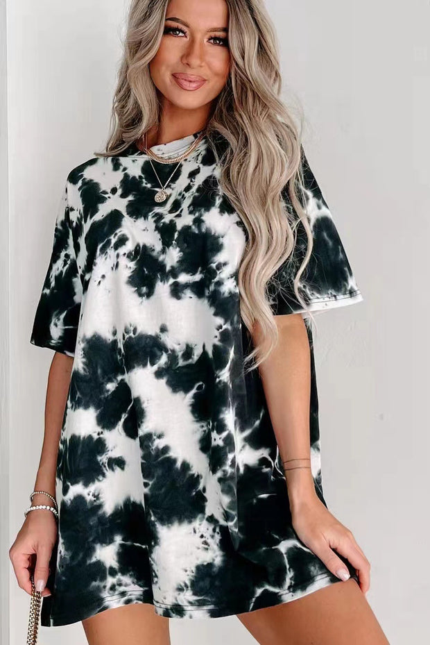 Tie-dye Sun Printed Loose T-shirt Women's Top