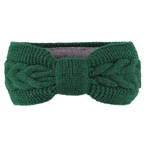 Women's Fleece-lined Wool Bow Hair Band