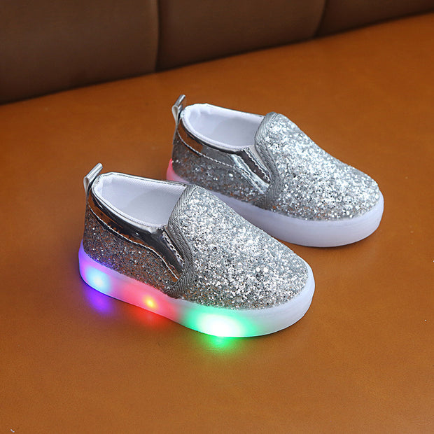 Kids Led Sneakers Lighted Baby Toddler Sneakers Sequin Girl Light Shoes