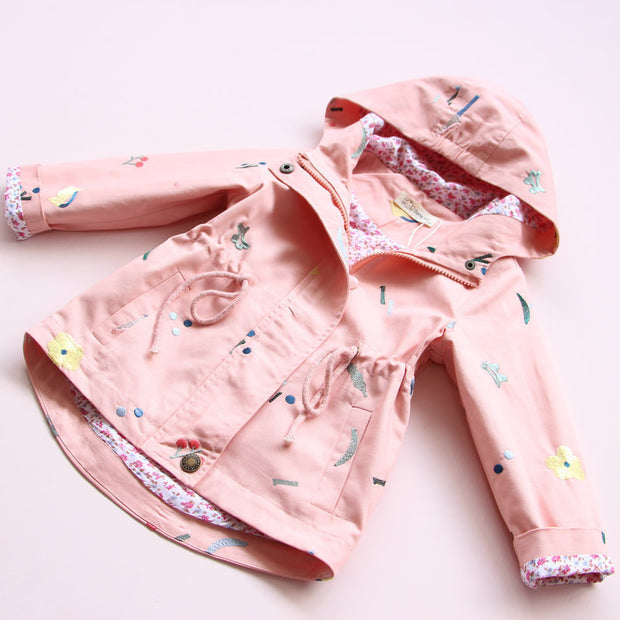 Children's Hooded Embroidered Windbreaker