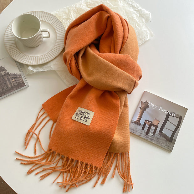 New Scarf Autumn And Winter Popular Color Matching Cashmere Scarf For Women